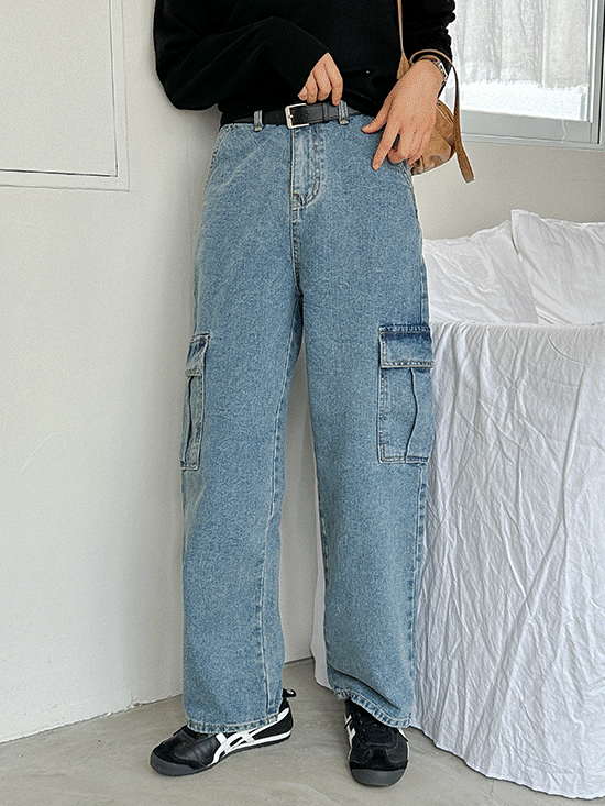 디즌 와이드 카고 데님 팬츠 - 3 Size (청바지/y2k)
