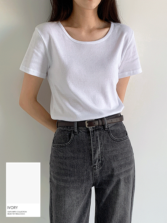 [여름티셔츠/당일출발] UTMOST 소프트 여리핏 반팔 티셔츠 - 5 Color (라운드/스퀘어/코튼/하객룩/바캉스룩/휴양지룩)